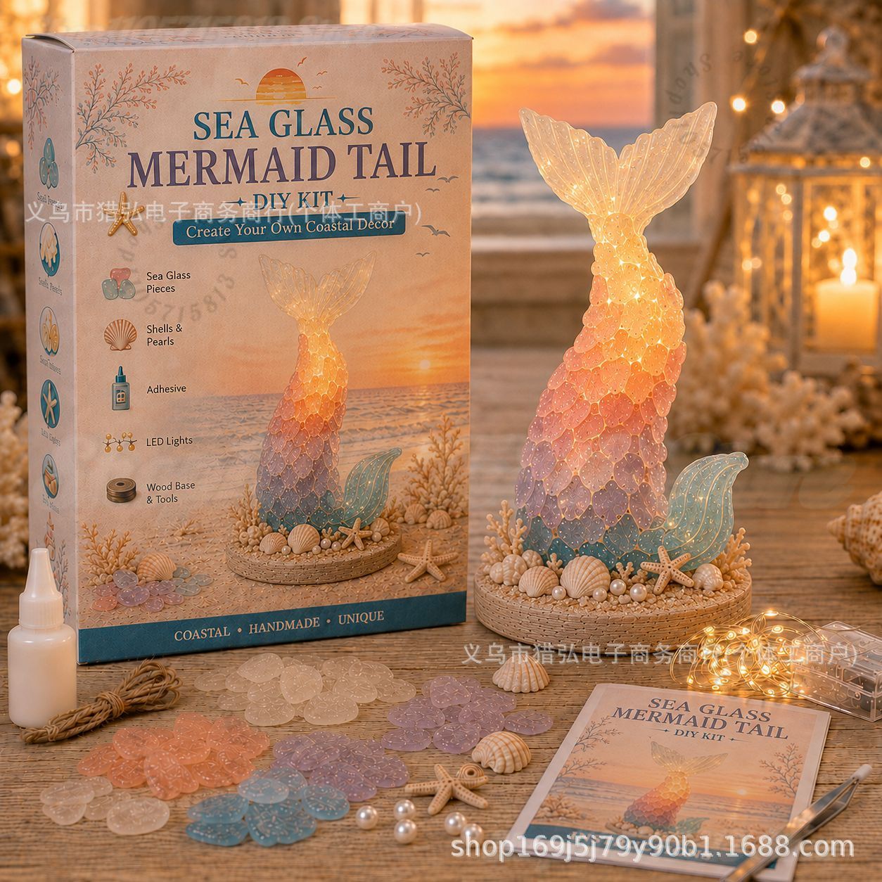 Art Craft Adult - DIY Sea Glass Mermaid Tail Light