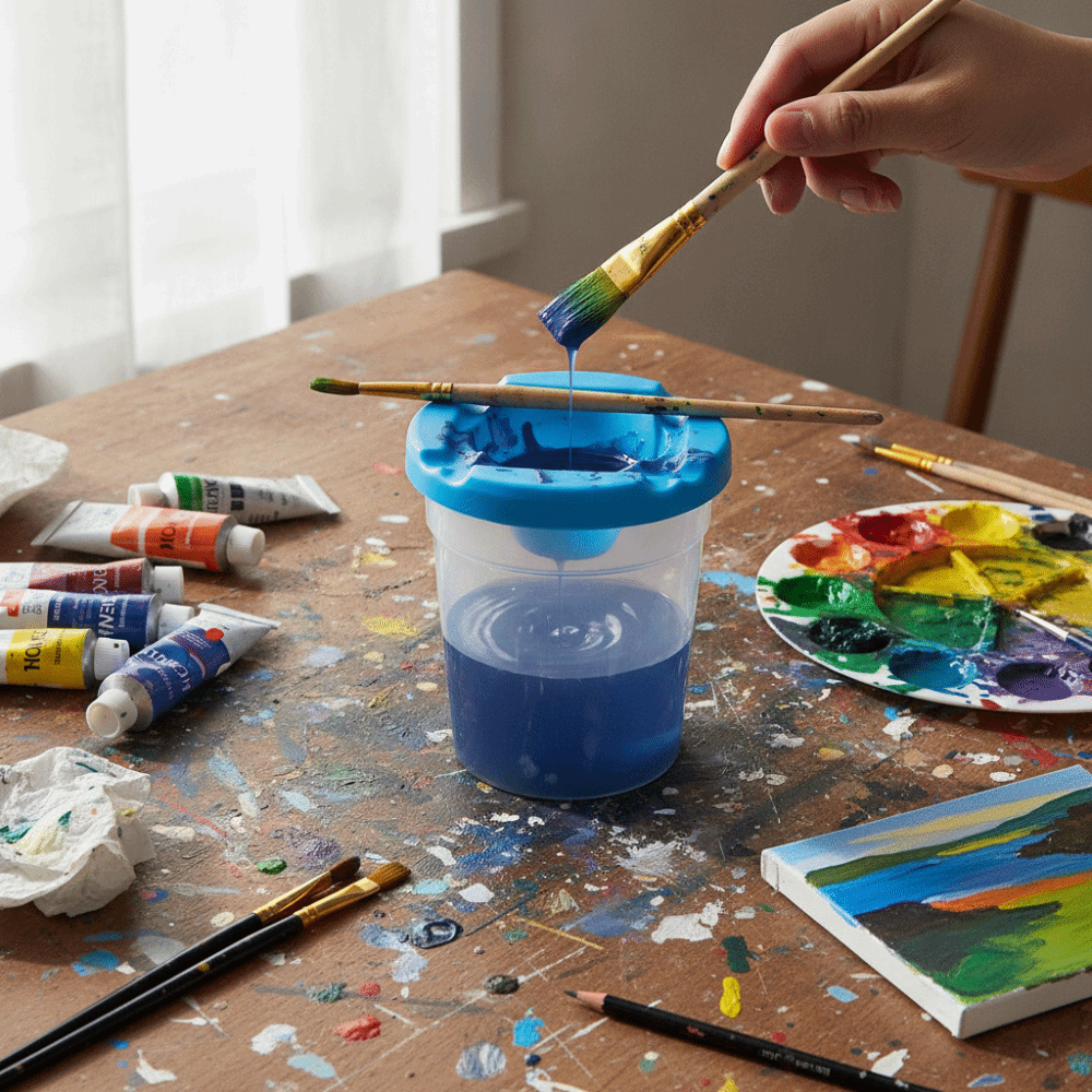 Art And Craft With Paint - 5pcs Colored Lids Spill Proof Paint