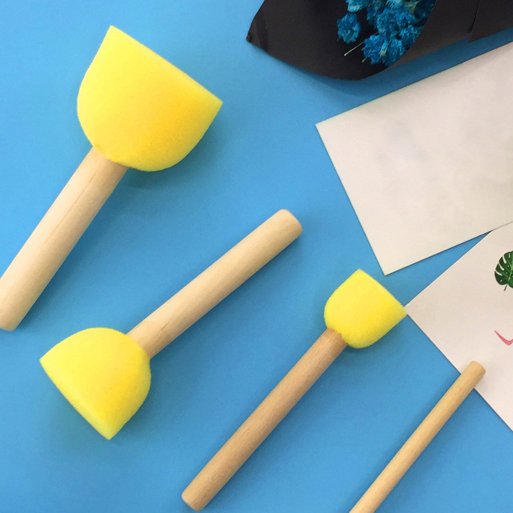 Art And Craft With Paint - 24Pcs Friendly Sponge Painting Brushes with