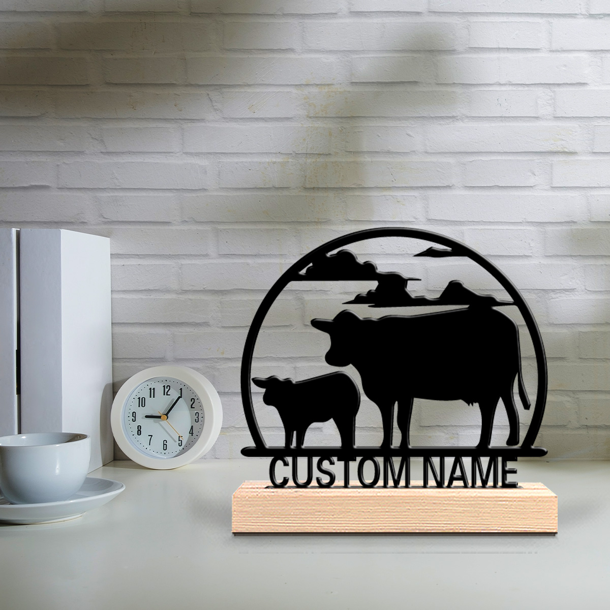 Art Craft Home - 1pc Fashion Cow Customizable Name Metal