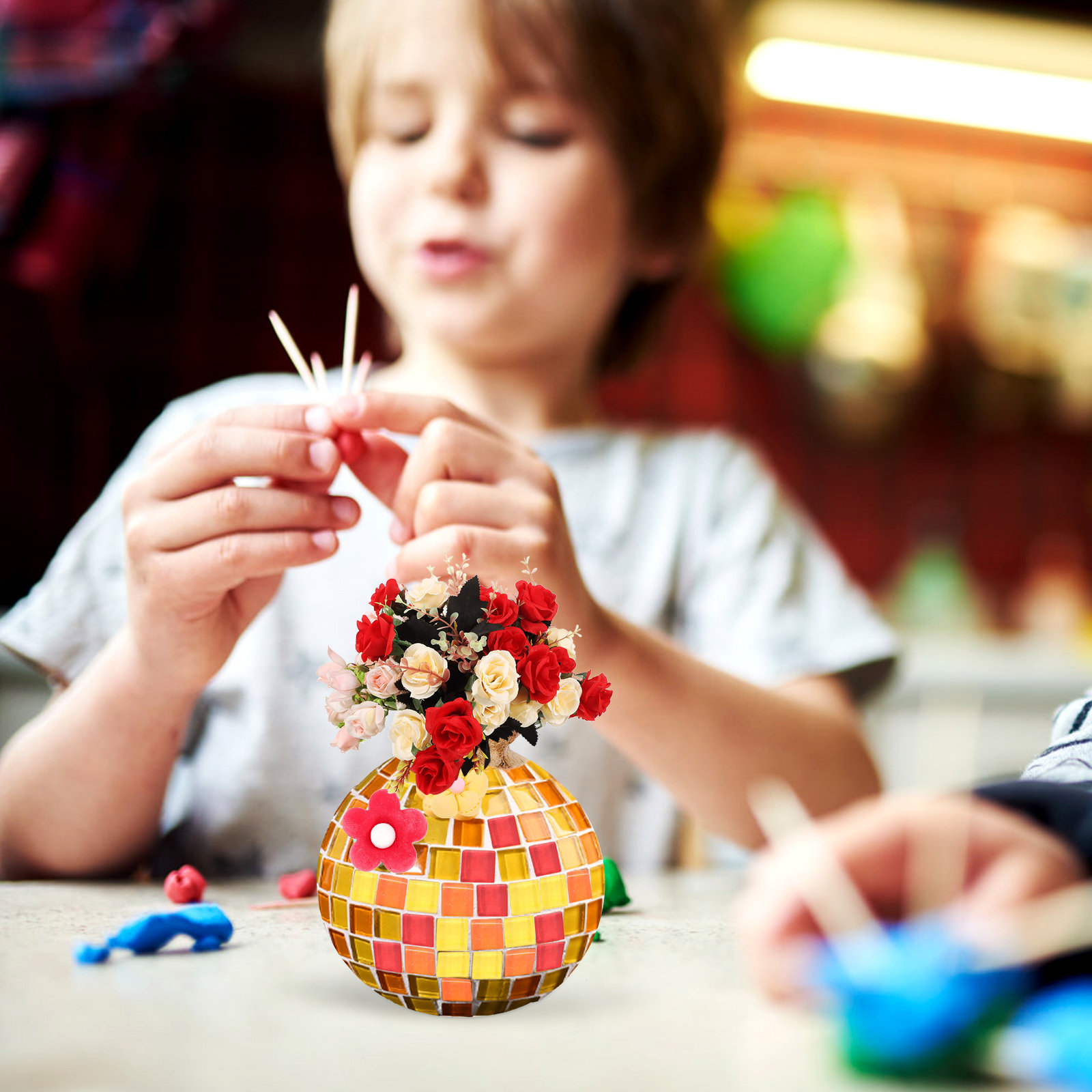 Art Craft Table - 1Set DIY Mosaic Vase Craft Kit
