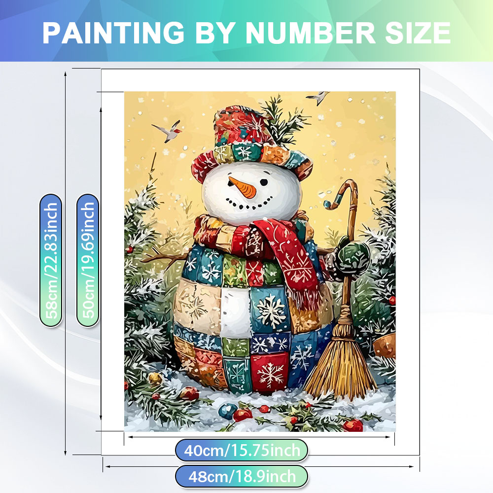 HUACAN Paint By Number Snowman - Art Craft Winter ulasan dan harga