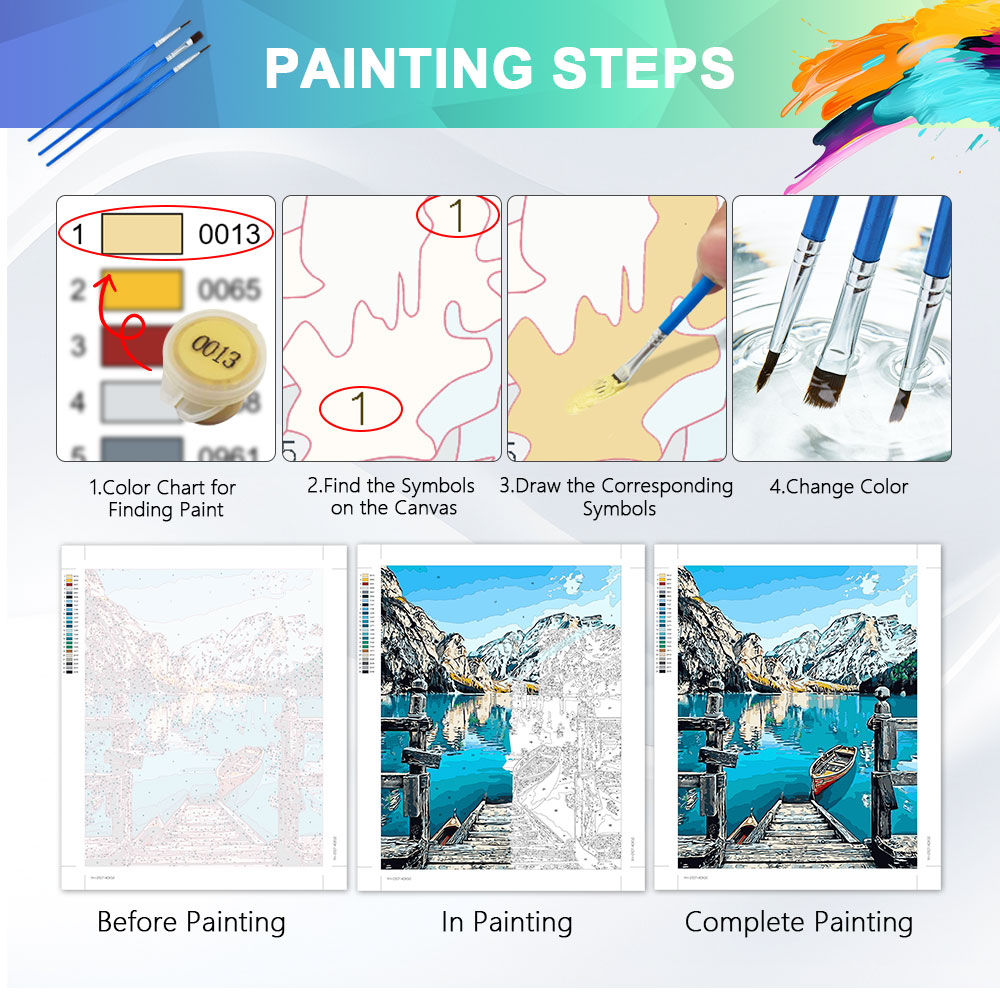 HUACAN Paint By Number Snowman - Art Craft Winter ulasan dan harga