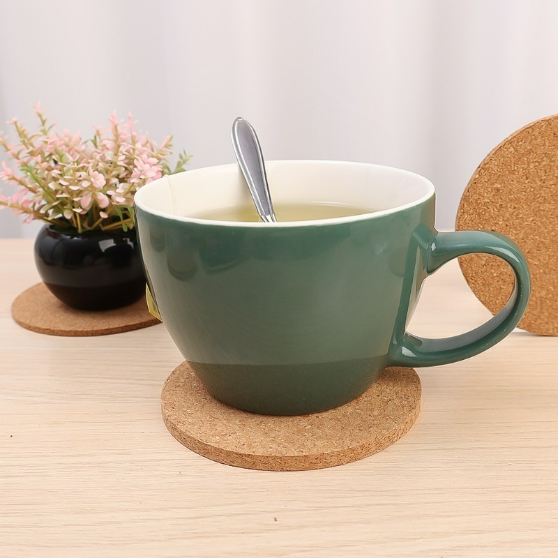 Natural Wooden Round Cork Coas - Art Craft Table ulasan dan harga