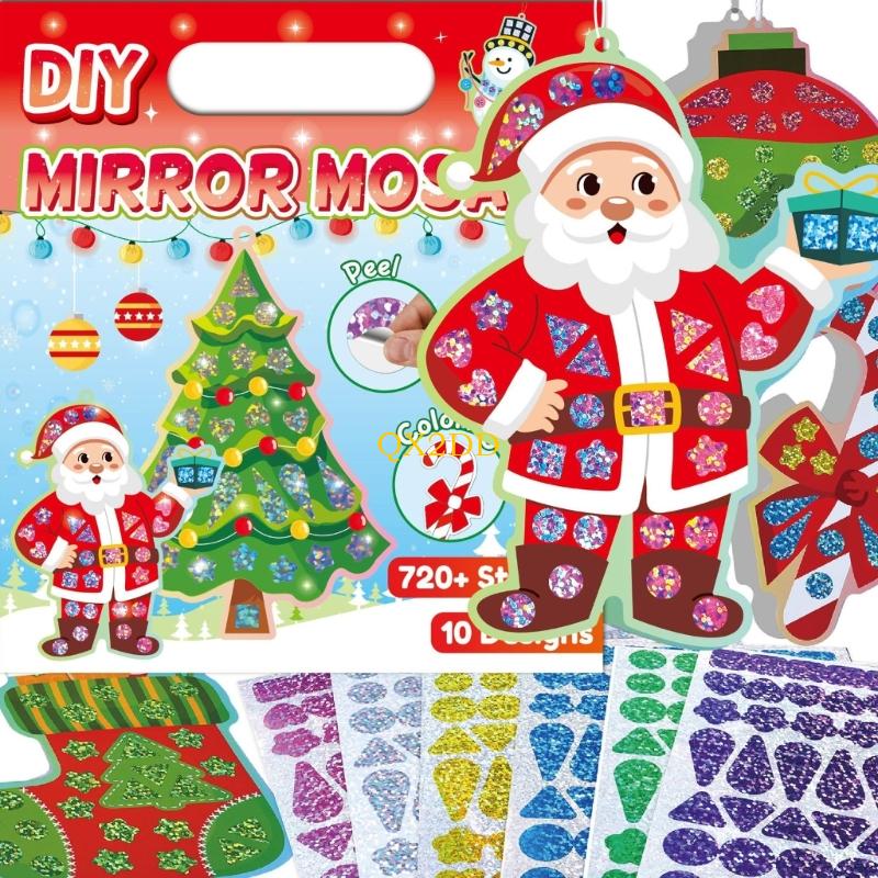 QX2D Christmas Foil Sticker Fo - Art Craft Mirror ulasan dan harga