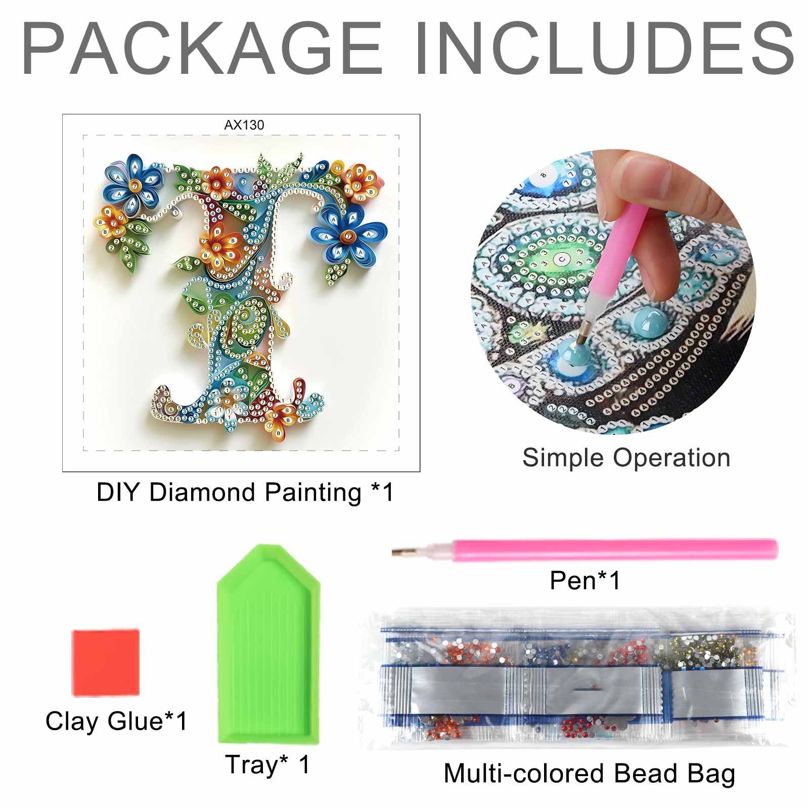 Special Shaped Diamond Art pai - Art Craft Letter T ulasan dan harga