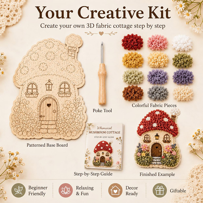 3D Mushroom House Poke Art DIY - Art Craft Home ulasan dan harga
