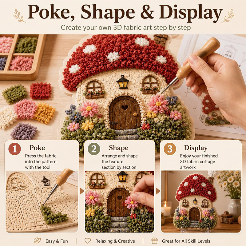 3D Mushroom House Poke Art DIY - Art Craft Home ulasan dan harga