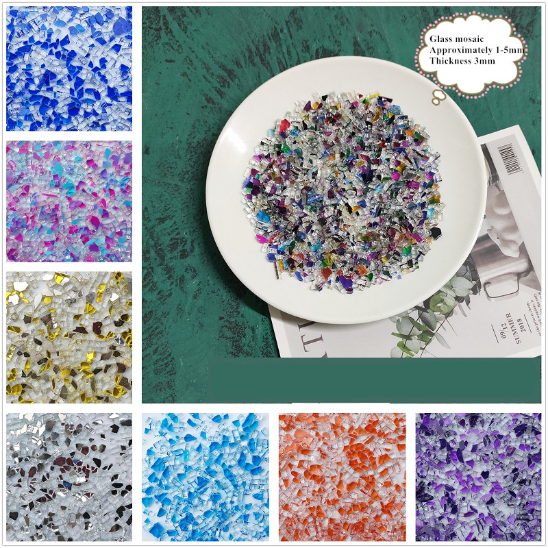 100g Mixed Color Crystal Glass - Art Craft Mirror ulasan dan harga
