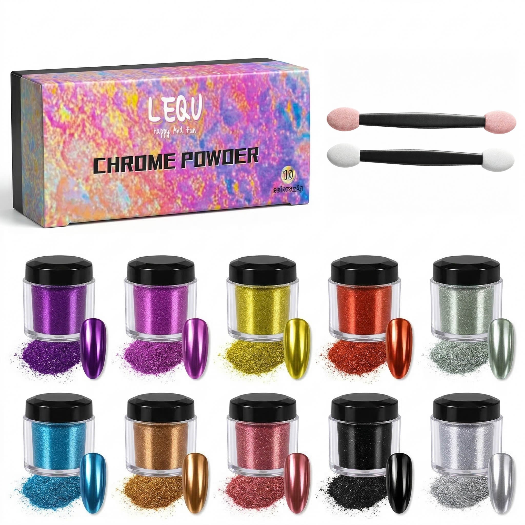 DIY 10-Color Magic Mirror Powd - Art Craft Mirror ulasan dan harga