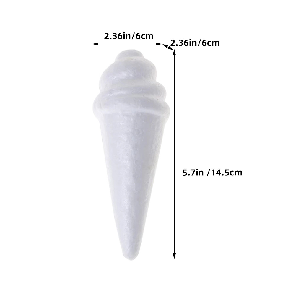 8Pcs Unfinished Ice Cream Foam - Art Craft Ice Cream ulasan dan harga