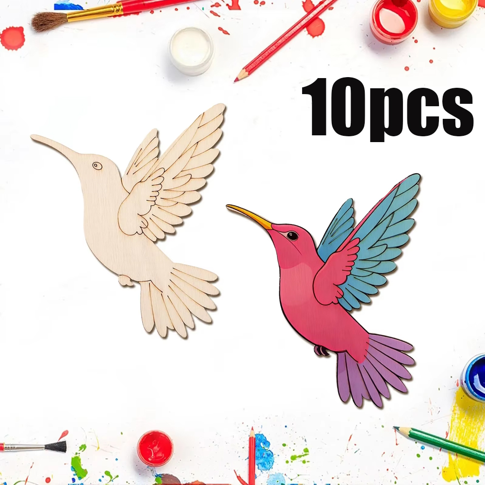 10pcs Unfinished Wood Animal B - Art Craft Home ulasan dan harga
