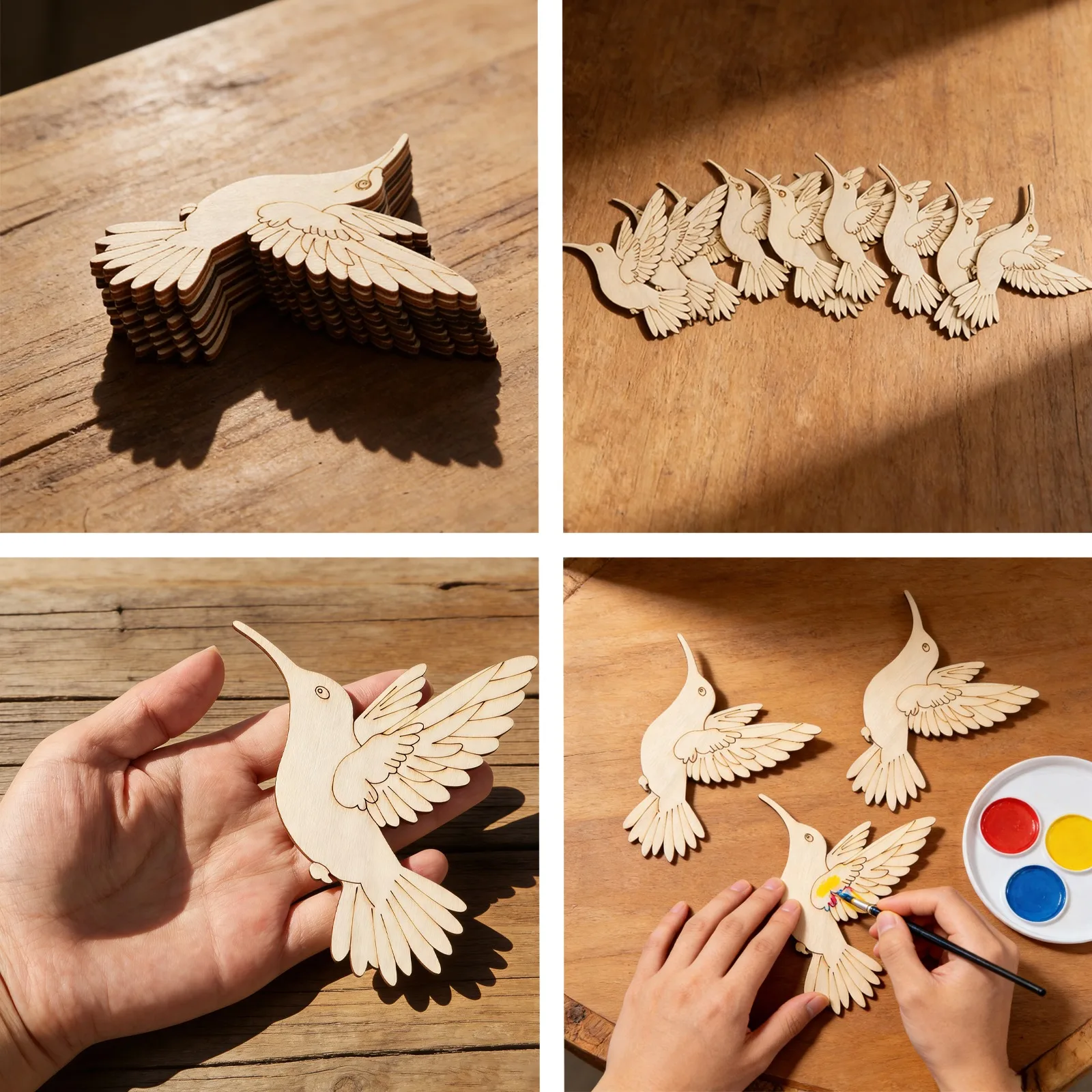 10pcs Unfinished Wood Animal B - Art Craft Home ulasan dan harga
