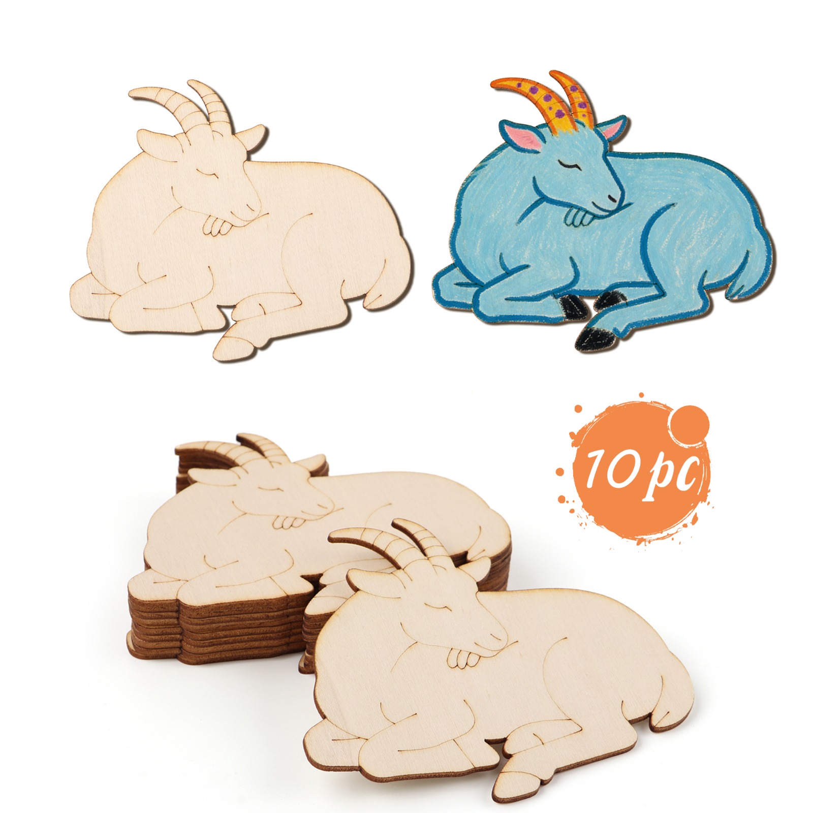 10pcs/set Unfinished Wood Shee - Art Craft Home ulasan dan harga