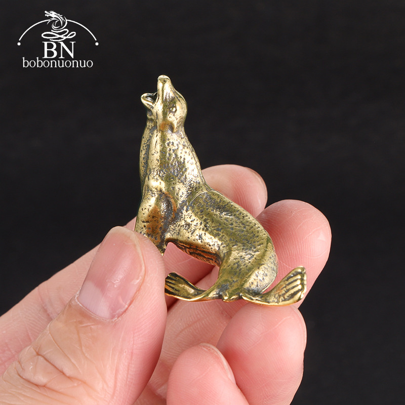 Metal Brass Sea Lion Animal Fi - Art Craft Table ulasan dan harga